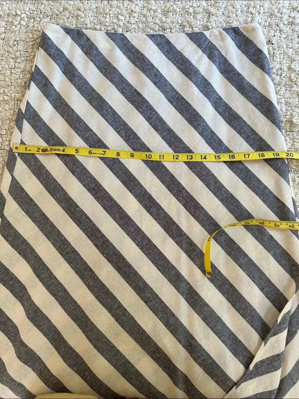 J. Crew Linen Bias Cut A-Line Midi Skirt in Navy and White